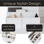 BLU MONACO | White Desktop Organizer - Image 5
