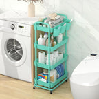 JIUYOTREE 4-Tier Plastic Rolling Storage Cart Utility Cart - Image 3