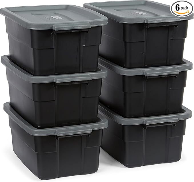 Rubbermaid 6-Pack Heavy Duty Durable 3 GAL Totes by Rubbermaid