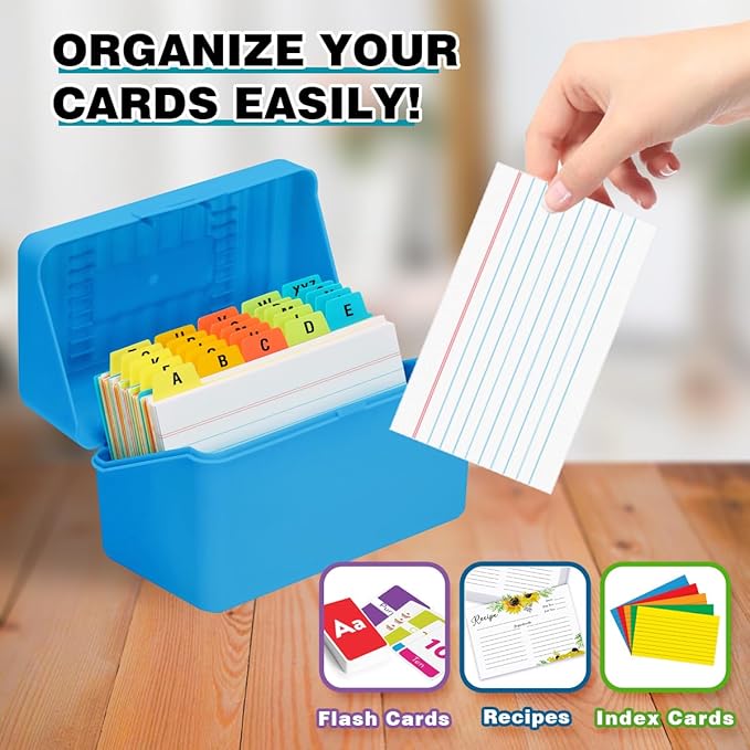 H4D 3x5 Index Card Holder with 100 Heavyweight Ruled Index Cards and 25 Plastic - Image 6