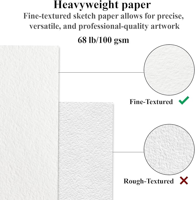 Sketch Book 11 x 14”, 100 Sheets Top Spiral Sketchbook, 68lb /100gsm Drawing - Image 3