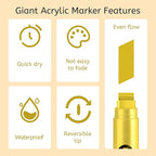 BIGTHUMB Jumbo Graffiti Poster Markers Set: 12 Metallic Colors Large 15mm Wide - Image 4