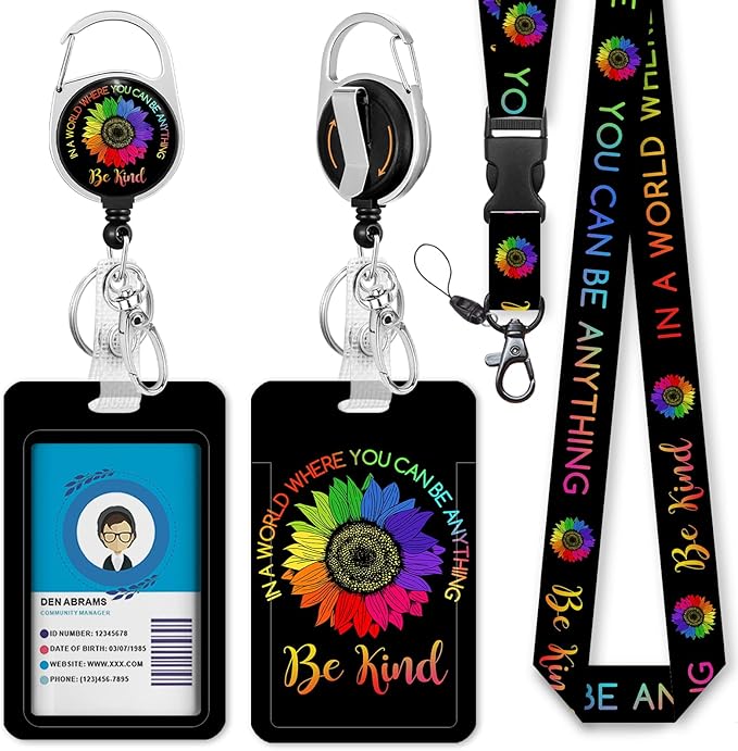 Giancomics Be Kind Lanyards for Id Badges, ID Badge Holder by Giancomics