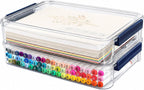 catoomuu 2-pack 9x13 clear plastic project case stackable, main product view