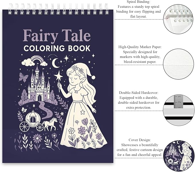Fuxi Coloring Books for Kids Ages 8-12 Girls, 50 Sheets Blank Paper Drawing Pad - Image 2