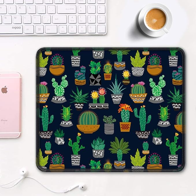 Auhoahsil Mouse Pad, 12 x 10 in Cactus Theme Computer Mouse Pad - Image 2