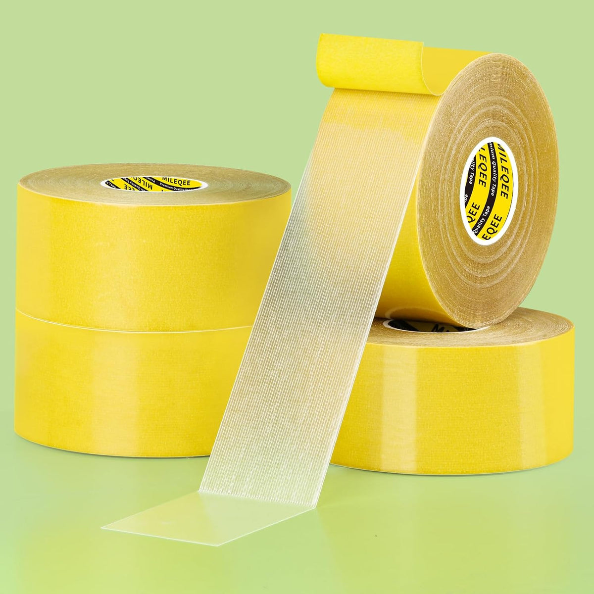 MILEQEE 4Pack Double Sided Tape Heavy Duty, 2in x 66FT, Super Sticky Resistente