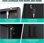 Metal Storage Cabinet Locked Steel Cabinet with 2 Adjustable Shelves,Office Cabinet Locking Tool Cabinets,Kitchen Storage Cabinets Metal Locker Small Counter Height Storage Cupboard 36" H