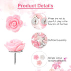 XLIUAX 40Pcs Flower Push Pins, Rose Thumb Tacks Cute Pink Thumbtacks - Image 5
