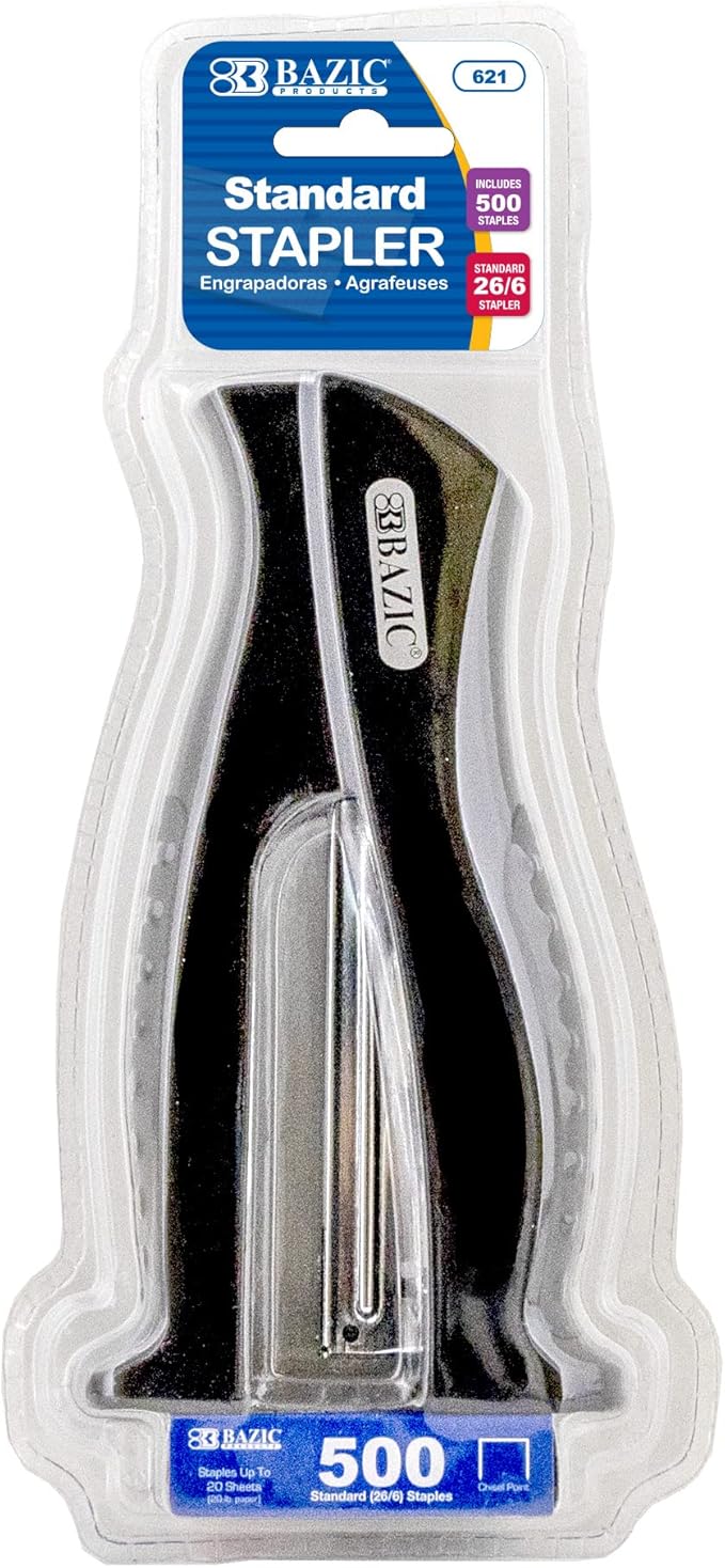 BAZIC Products Stand-Up Stapler w/500 Staples, Full Strip Size Standard by BAZICProducts