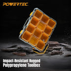 POWERTEC Small Parts Organizer & Tool Box – 10 Compartments, IP65 Water & Dust - Image 7
