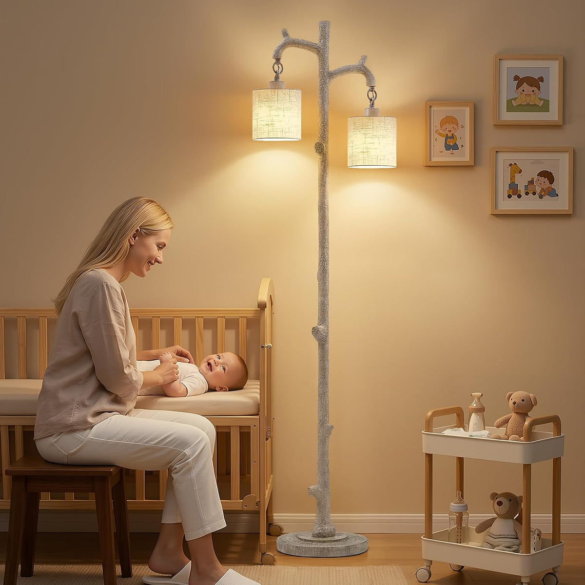 EJIAXIN Floor Lamp for Living Room - 69" Rustic Tree Trunk Standing Lamp...
