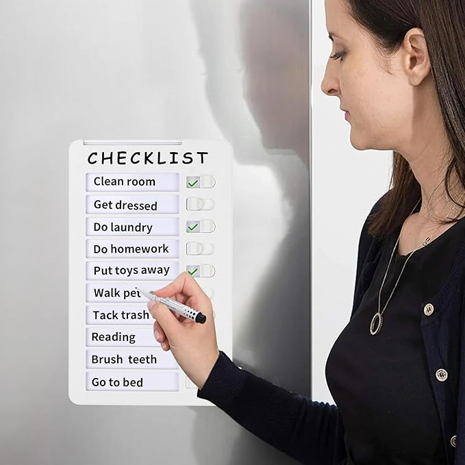 2-Pack Magnetic Dry Erase Checklist Board – Reusable Whiteboard Task Planner - Image 5