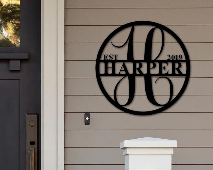Personalized Metal Name Signs, Split Letter Monogram Wall Decor, Custom Last - Image 3