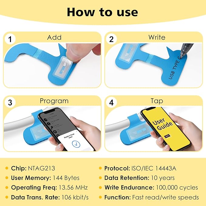 SummerBrite 24-Pack Smart NFC Cable Labels - Image 4