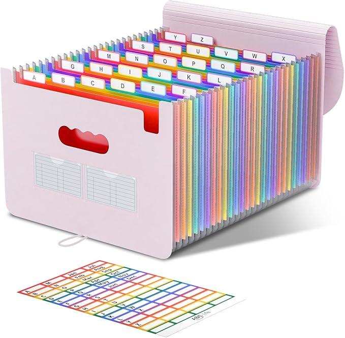 ABC life 26-Pocket Accordion File Organizer, Expanding File Folder, Letter/A4 by ABClife