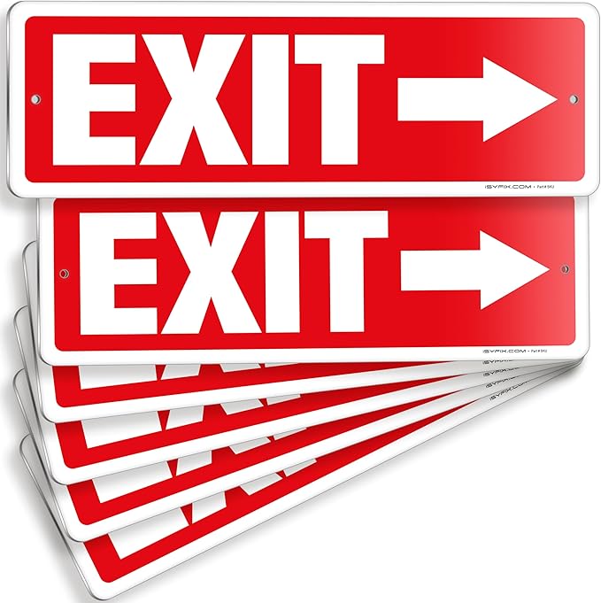 iSYFIX Exit Signs 6 Pack 12x4 Inch by iSYFIXPREMIUMSIGNS