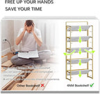 4NM No Assembly 5 Tiers Folding Bookshelf Storage Shelves Vintage Bookcase - Image 7