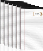 Legal Pads 8.5 x 14 Note Pads, 6 Pack Writing Pads Wide Ruled Notepads by NotePads