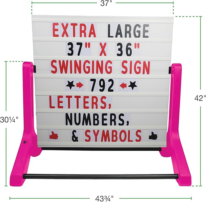 Swinging Changeable Message Sidewalk Sign 36″ x 37″ – Outdoor Advertising Sign - Image 6