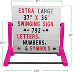Swinging Changeable Message Sidewalk Sign 36″ x 37″ – Outdoor Advertising Sign - Image 6
