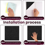 Bouiexye Felt Cork Board Tiles 6 Pack Black Bulletin Boards 12"x12" - Image 4