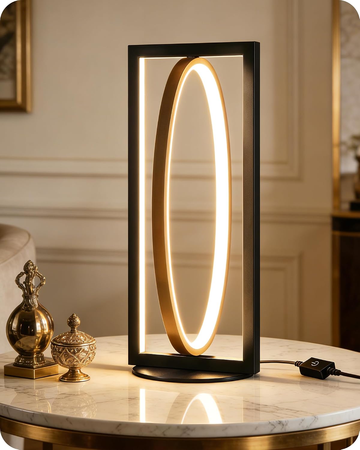 Modern LED Table Lamp, Dimmable Minimalist Bedside Lamp, 3 Color Temperatures...