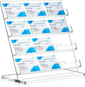 Dunzoom Business Card Holder for Desk 12 Slots Clear Gift Card Display Acrylic by Dunzoom