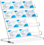 Dunzoom Business Card Holder for Desk 12 Slots Clear Gift Card Display Acrylic by Dunzoom