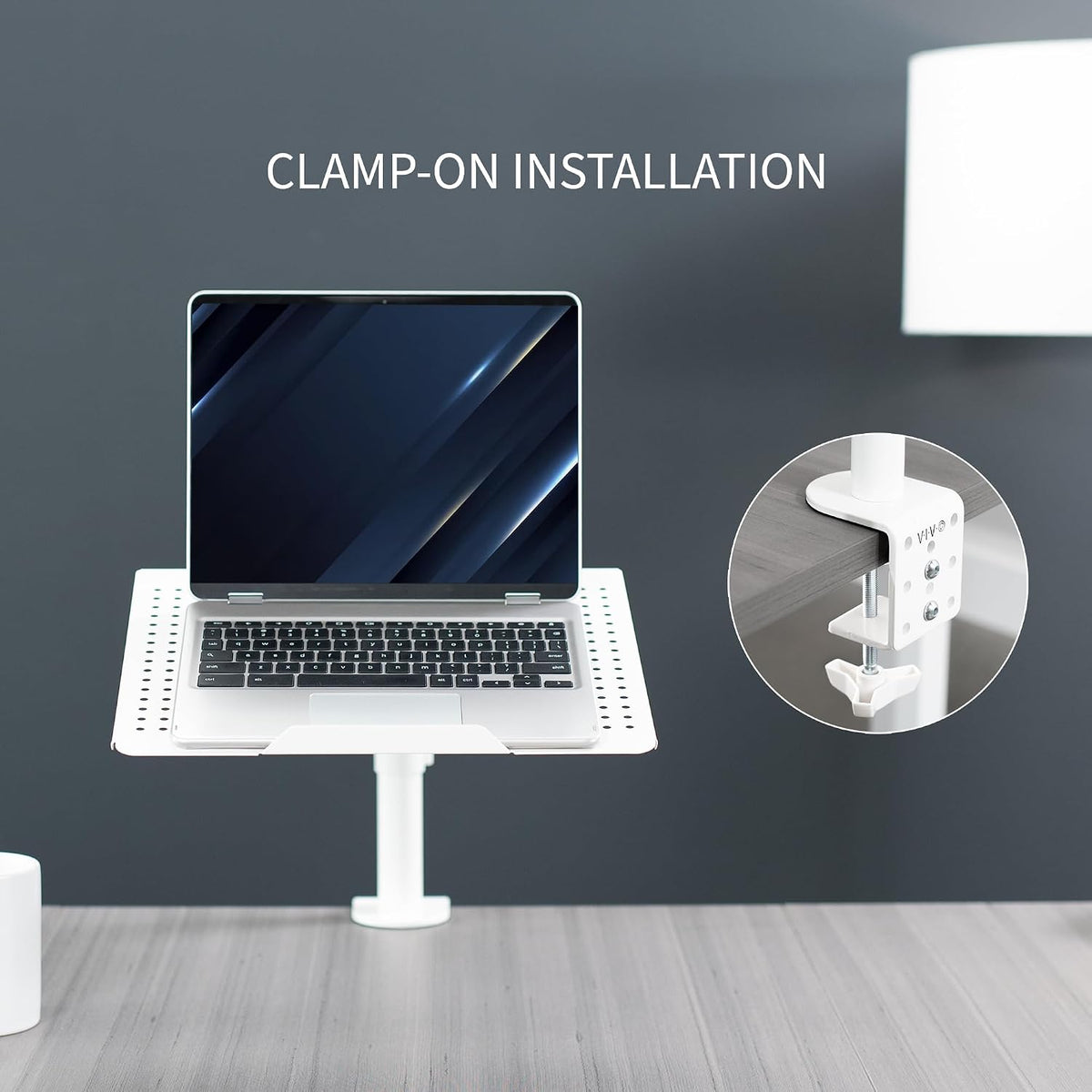 VIVO Single Laptop Notebook Desk Mount Stand, Fully Adjustable Extension with...