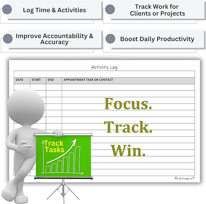 Activity Log Notepads Pad Planners to List a Task, Action or Contact. A - Image 6
