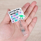 Let's Do This Before My Anxiety Kicks In Funny Skateboarding Frog Nurse Badge - Image 4