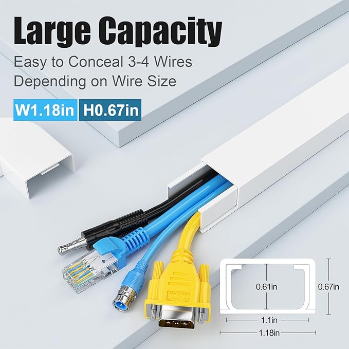 Yecaye Cord Hider, 113in Large Cord Covers - Image 2