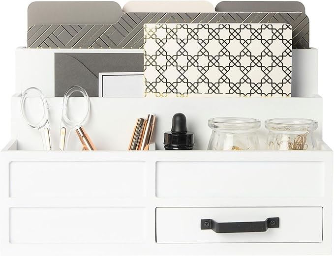 BLU MONACO | White Desktop Organizer by Blu_Monaco