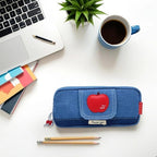 Haumei Canvas Pencil Case Large Capacity, Big Denim Pen Pouch - Image 2