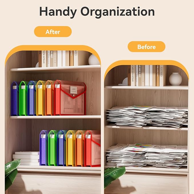 ABC life 6-Pack Plastic Expanding File Folder, Folders - Image 6