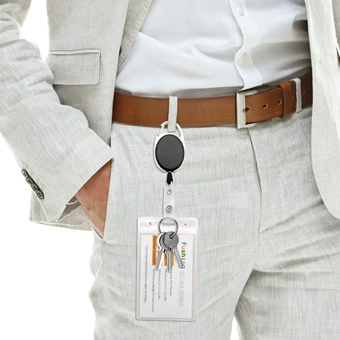 Fushing 20Pcs Retractable ID Badge Holders ID Badge Reels - Image 5