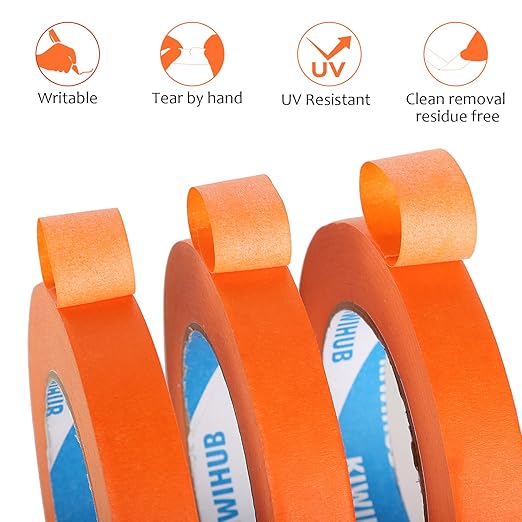 KIWIHUB Orange Painters Tape, 1 inch x 60 Yards x 5 Rolls - Image 6
