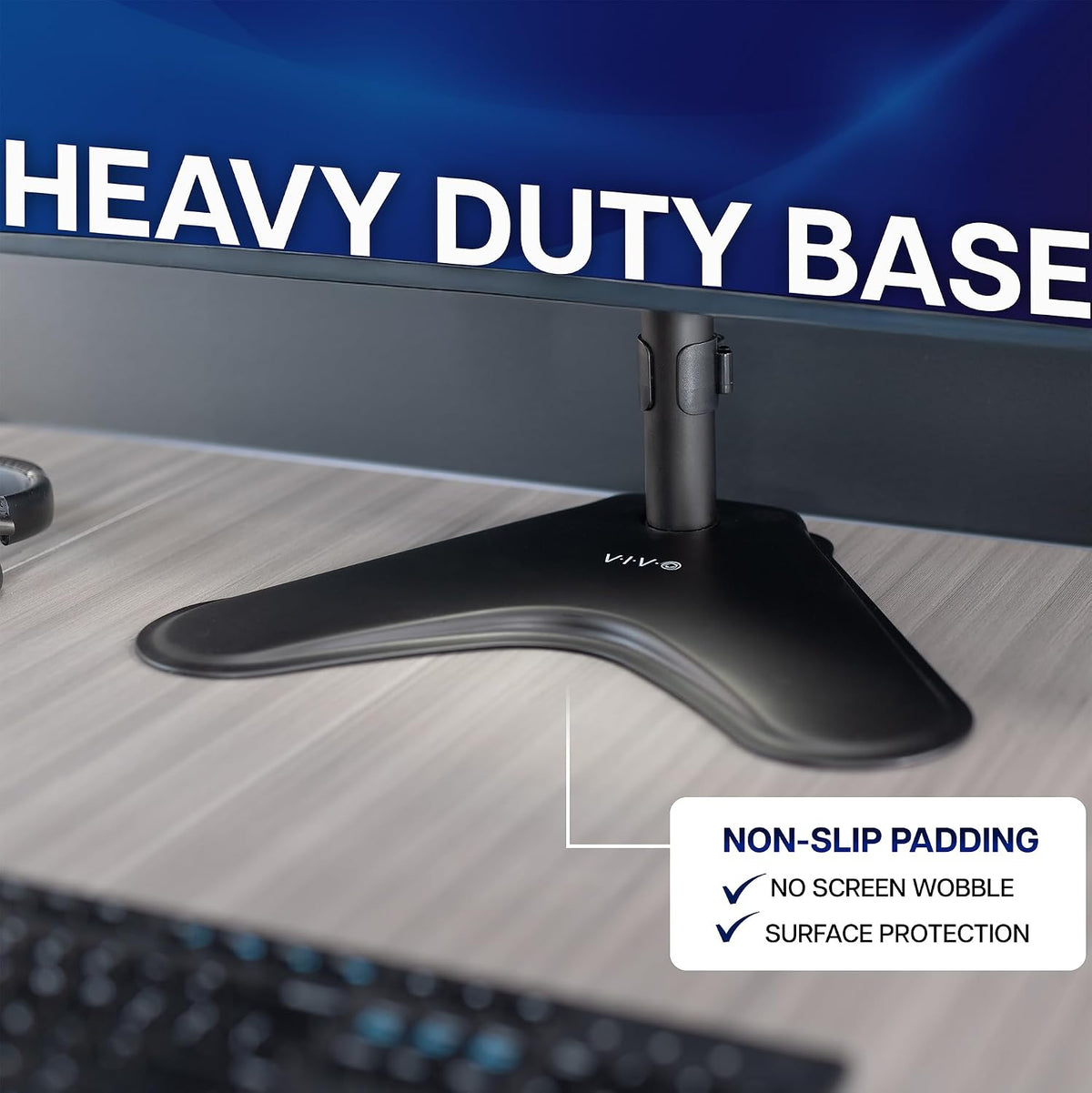 vivo dual monitor desk stand free-standing lcd mount showing dimensions