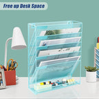 EASEPRES Desk File Organizer Mesh 6-Tier, Hanging Wall Mount Document - Image 5