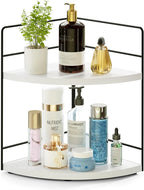 ZGO 2-Tier Bathroom Counter Organizer, Corner Skincare Organizers, Bathroom by ZGO
