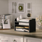 Ballucci File Organizer, 4-Tier Office Desk Organizer, Open Top Wood Paper - Image 7