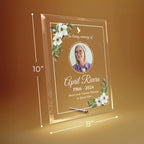 Personalized Memorial Glass Plaque, Custom Glass Plaque for Loss of Loved One, Keepsake Sympathy Gift and Celebration of Life Décor (8"x10", Design 2 (8x10))