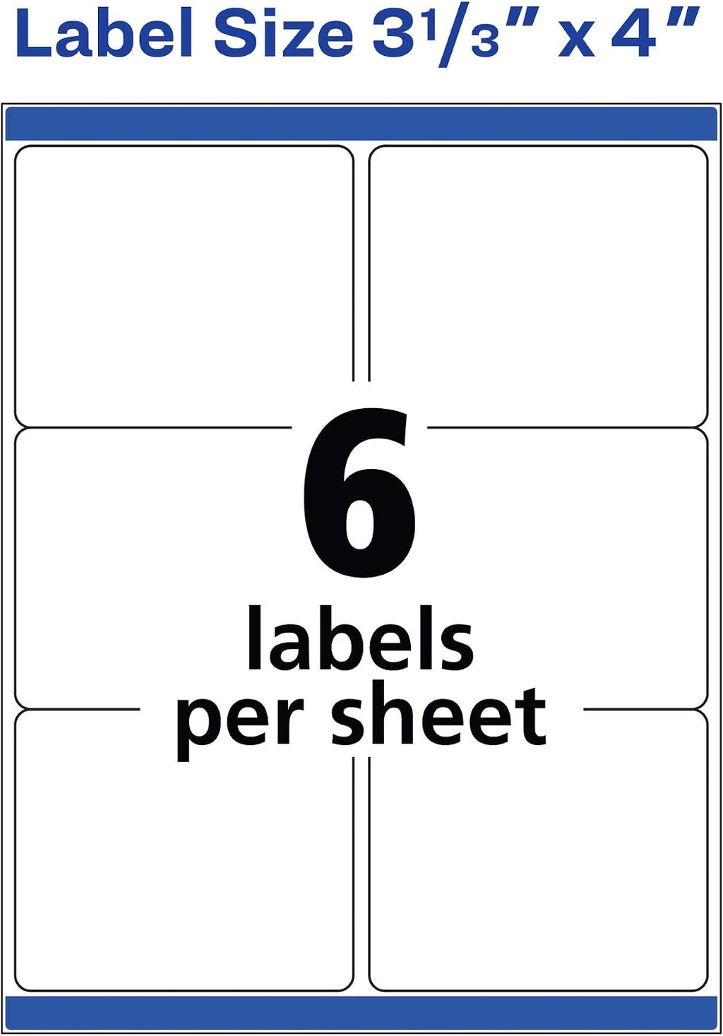Avery Printable Shipping Labels, Sure Feed Technology, 3-1/3" x 4", White, Laser/Inkjet Printable, 60 Blank Mailing Labels (15264)