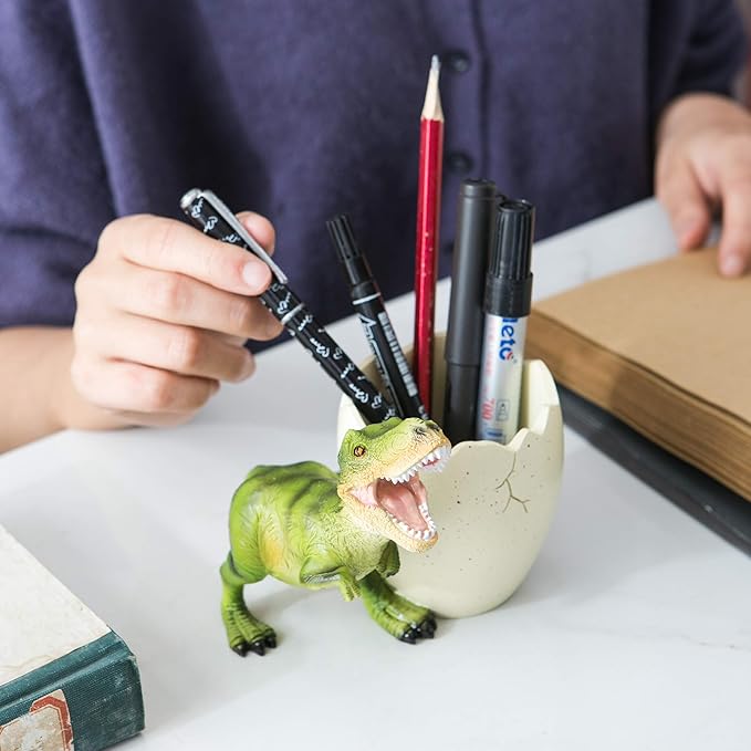 Banllis Dinosaur Pen Holder for Desk, Pencil Holder, Cute Fashion Desk - Image 7