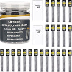 Lifreer 1.3mm Unbreakable Pencil Refills, 2 Premium Erasers, Long Lasting HB by Lifreer