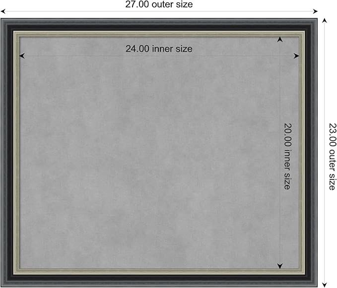 Amanti Art Black Framed Magnetic Board 23x27 Medium Vision Board - Image 4