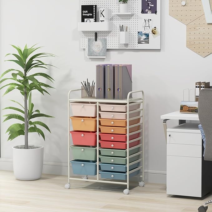 GLACER 15 Drawers Rolling Cart, Storage Cart - Image 9