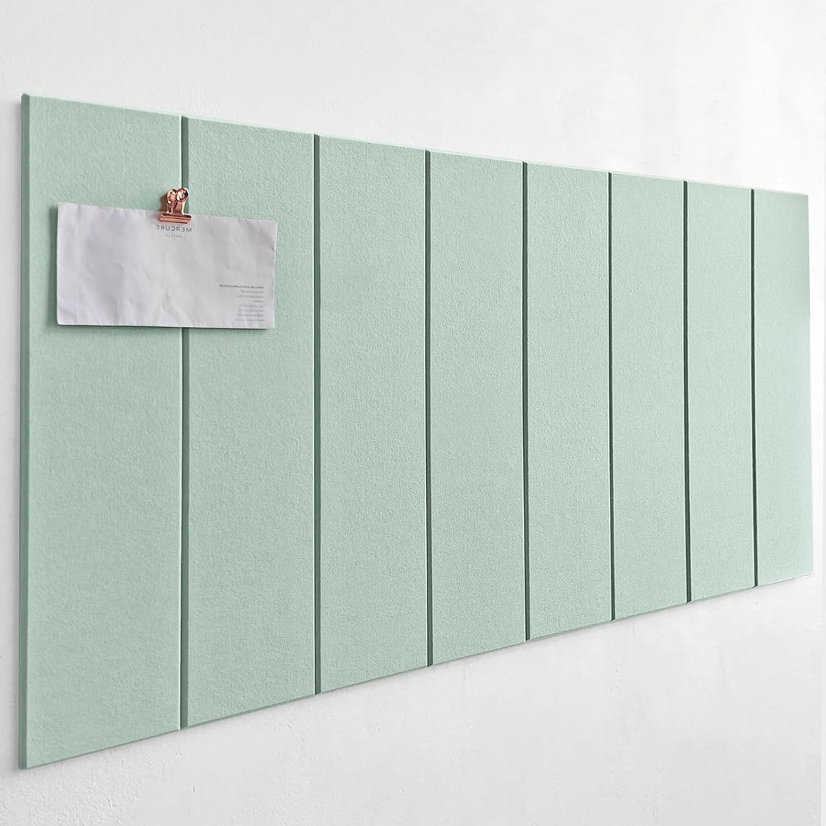 Shiplap Felt Wall Tiles (8-Pack) - Large 24x6 Acoustic Pinboard & Sound D...
