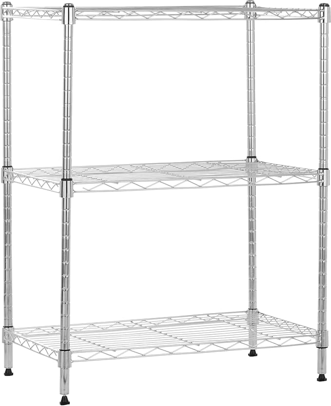 Amazon Basics 3-Shelf Adjustable Heavy Duty Steel Wire Rack Storage Shelving by AmazonBasics